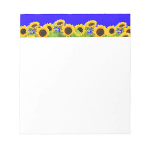 Bloc-note Fleurs de soleil - drapeau ukrainien Paix Liberté