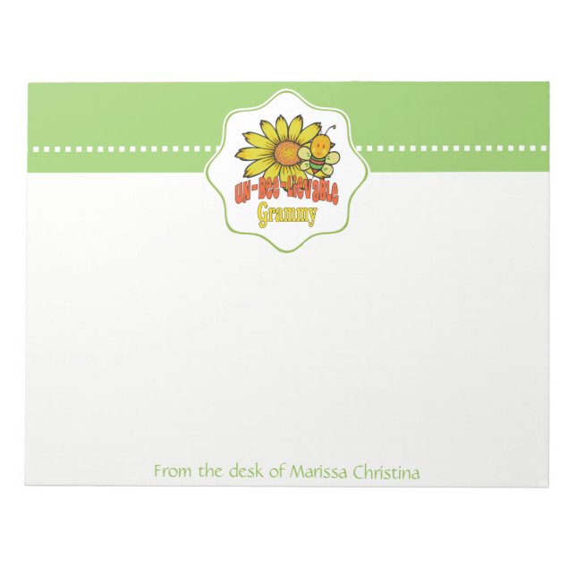 Bloc-note Fleurs de soleil et abeilles de Grammy (Devant)