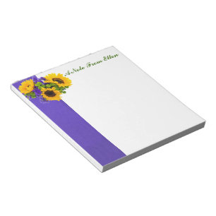 Bloc-note Fleurs de soleil et Statice bleue