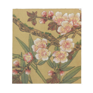 Bloc-note Fleurs Japonaises Asiatiques Fleur de Cerisier Vin