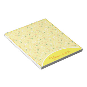 Bloc-note Fleurs jaunes de printemps personnalisées 