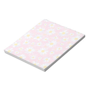 Bloc-note Fleurs marguerites blanches Classy Design botaniqu