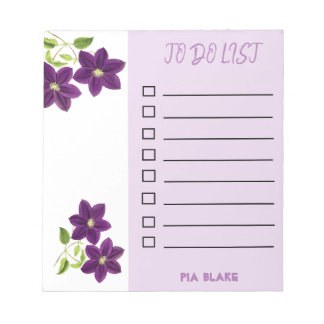 Bloc-note Fleurs Plutôt Violettes Liées À Faire Liste Bloc-N
