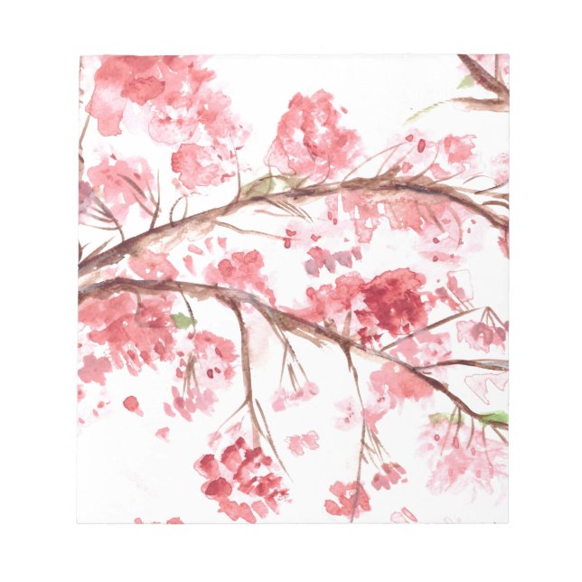 Bloc-note Fleurs roses de cerisier Fille Sakura asiatique (Devant)