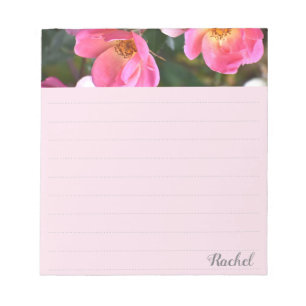 Bloc-note Fleurs roses personnalisées