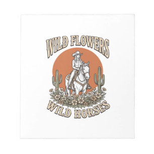 Bloc-note Fleurs sauvages Chevaux sauvages Chemise Western C