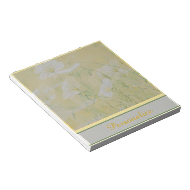 Bloc-note Fleurs sauvages jaunes personnalisés (Incliné)