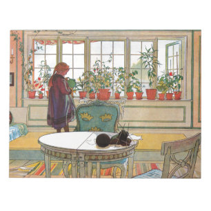 Bloc-note Fleurs sur le rebord de la fenêtre par Carl Larsso