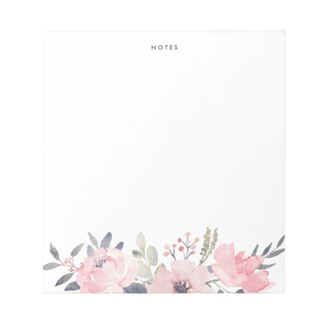Bloc-note Fleurs vintages à aquarelle (Devant)