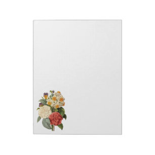 Bloc-note Fleurs vintages, Camellias et Narcisse, Redoute
