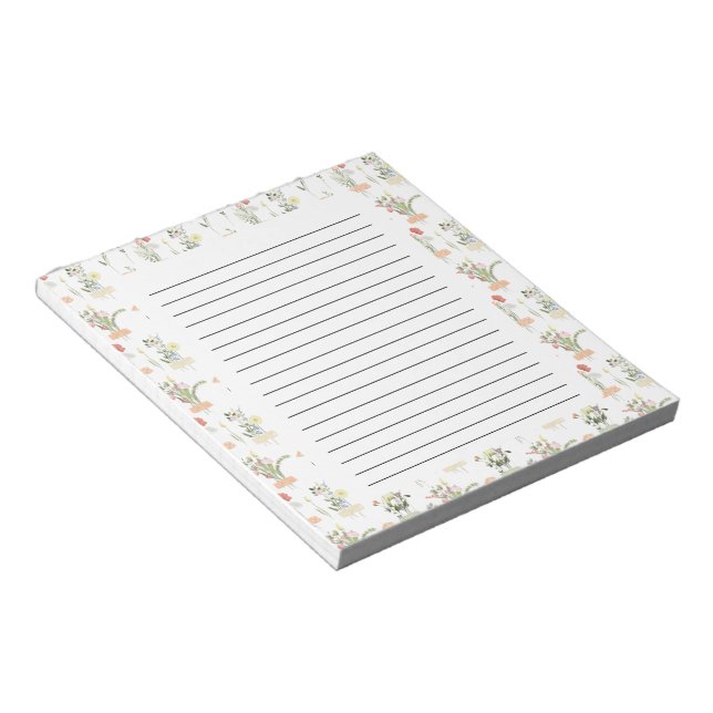 Bloc-note Floral Botanical Flowers With Black Lines (Incliné)