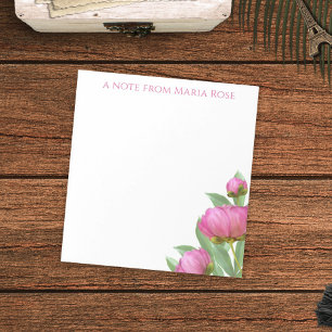Bloc-note Floral Botanique Simple Peonies Rose Élégant