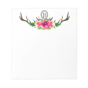 Bloc-note Floral de Boho Deer Antler