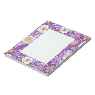 Bloc-note Floral pourpre, jaune et magenta