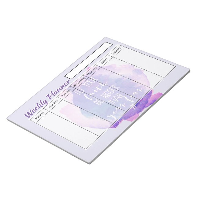 Bloc-note Foi feuilles hebdomadaires de planificateurs (Incliné)