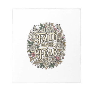 Bloc-note Foi sur la peur papillon floral vintage