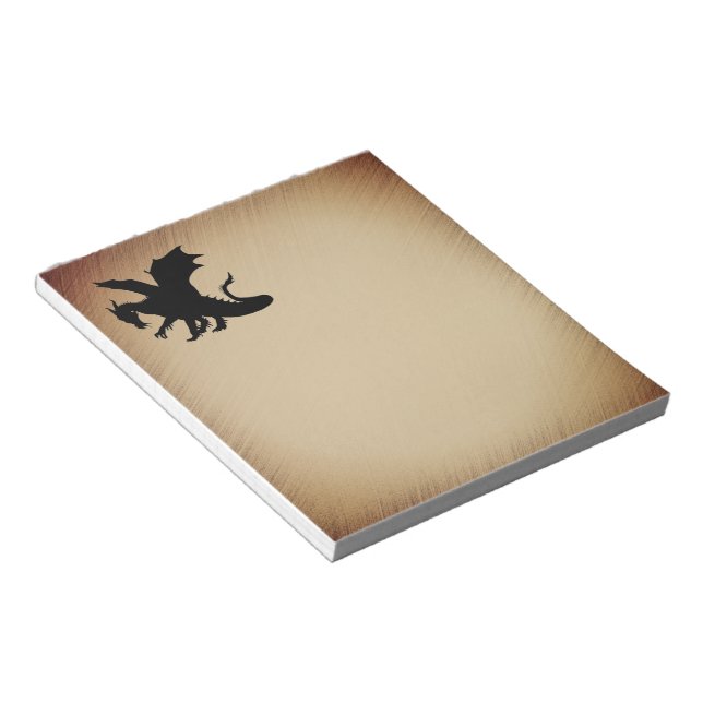 Bloc-note Fond rustique Dragon Noir (Incliné)