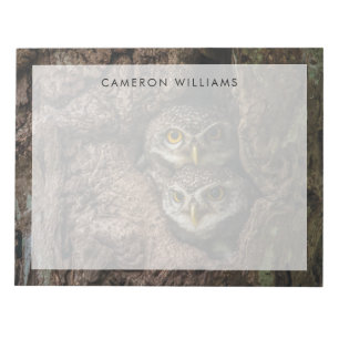 Bloc-note Forest   Deux Owls Looking