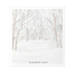 Bloc-note Forêt d'hiver rustique personnalisée