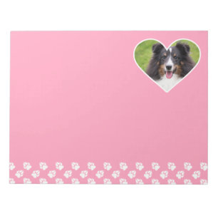 Bloc-note Forme de cœur Photo de chien personnalisée sur ros
