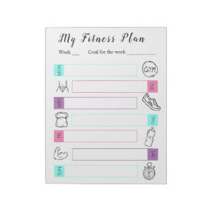 Bloc-note forme,planificateur d'entraînement de gym organisa