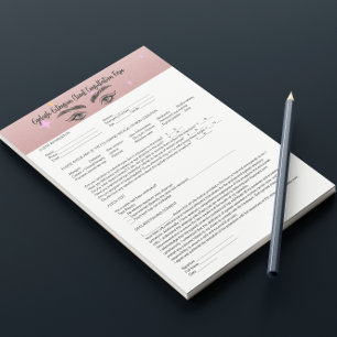 Bloc-note Formulaire de consentement Or du Rose de test de c