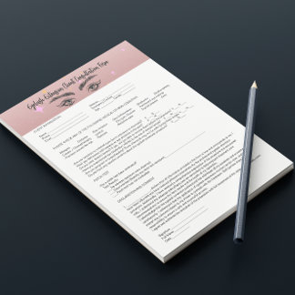 Bloc-note Formulaire de consentement Or du Rose de test de c