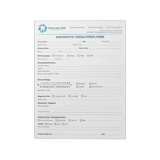 Bloc-note Formulaire de consultation endodontique personnali