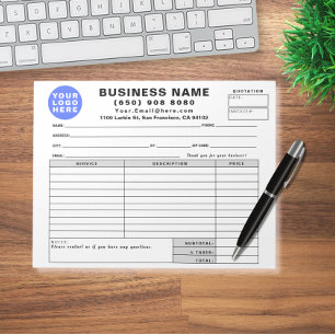 Bloc-note Formulaire de devis commercial facture de vente re
