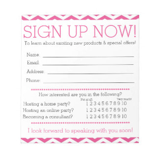 Bloc-note Formulaire d'information de contact Pink and White