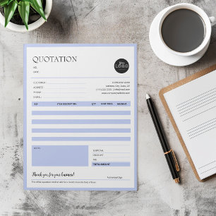 Bloc-note Formulaires de facture de soumission minimaliste b