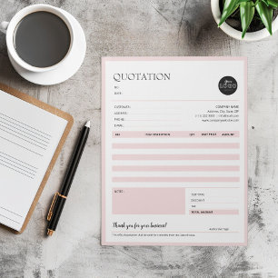 Bloc-note Formules de facture minimaliste pour les petites e