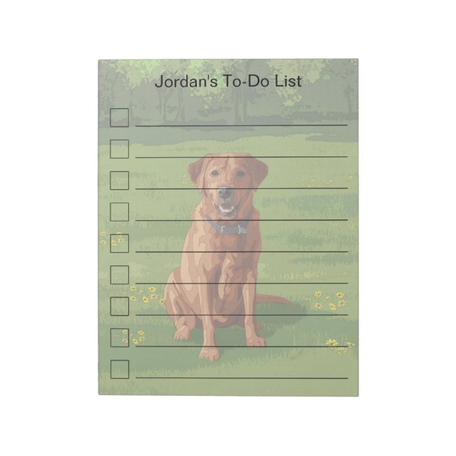 Bloc-note Fox Red Yellow Labrador Retriever Chien (Tourné)