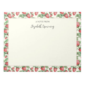 Bloc-note Fraises de printemps Illustrée à la main