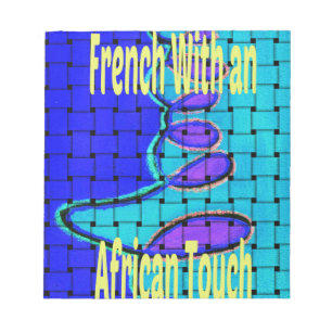 Bloc-note Français Bleu Africain Tissé Abstrait violet forme
