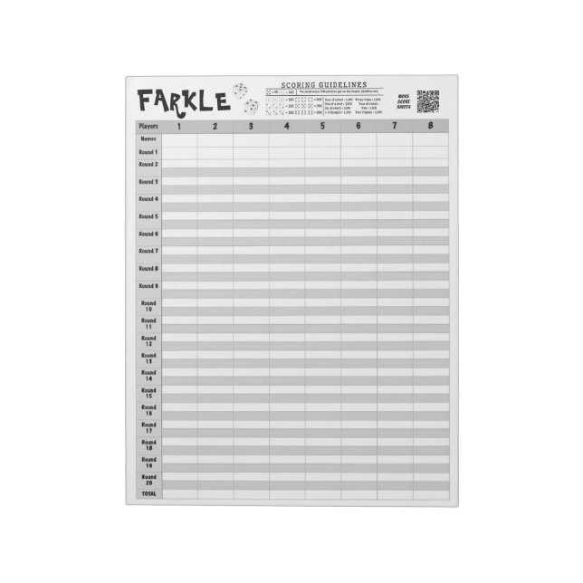 Bloc-note Frapper les grandes feuilles de pointage avec règl (Tourné)