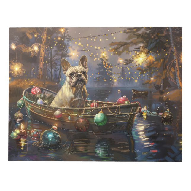 Bloc-note French Bulldog Christmas Festive Voyage (Devant)