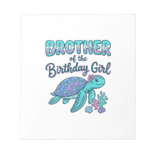 Bloc-note Frère de la chemise de tortue de mer de la fille d