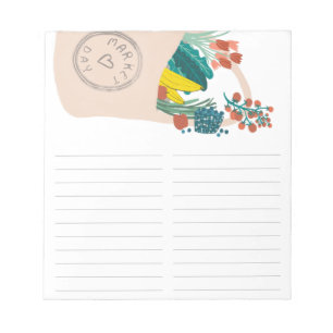 Bloc-note Fruit & Veggies Spilled Tote Grocery Shopping List
