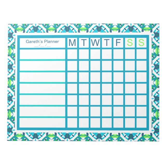 Bloc-note Fun Boy’s Men's Weekly Christmas Organisateur Plan (Devant)