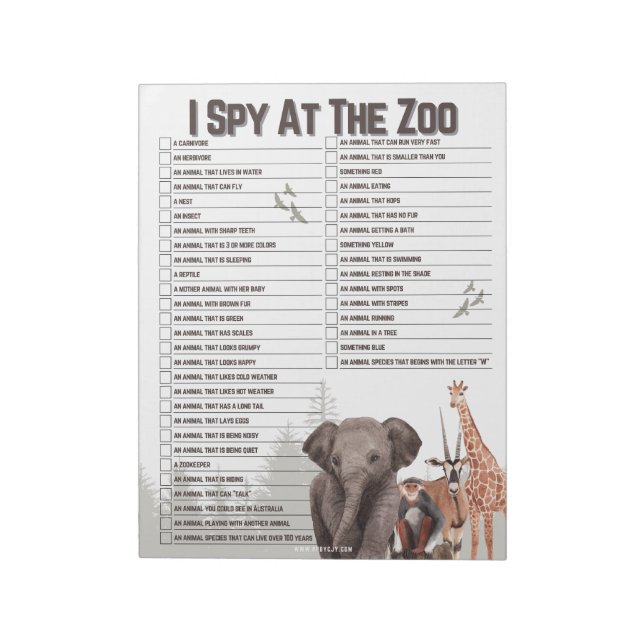 Bloc-note Fun Zoo Explorer Scavenger Chasse (Tourné)
