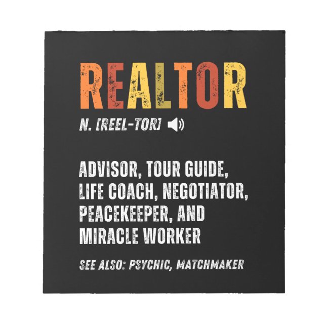 Bloc-note Funny Courtier immobilier Realtor (Devant)
