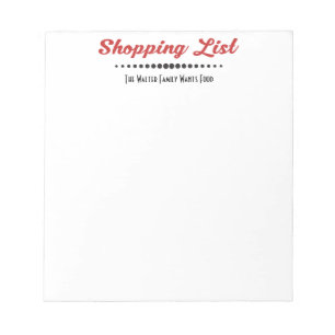 Bloc-note Funny Monogram Family Liste d'achats - Retro