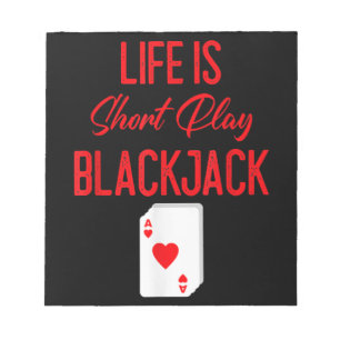 Bloc-note Funny Poker La Vie Est Le Blackjack À Court Temp