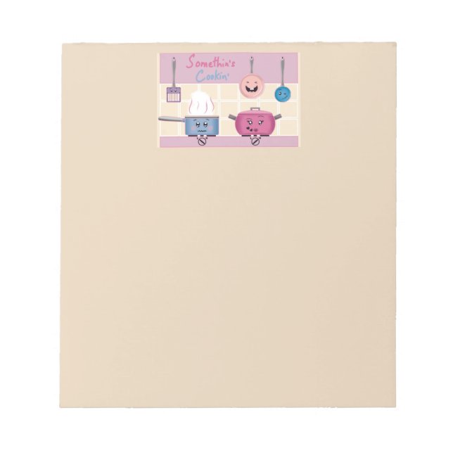 Bloc-note Funny Romantic Kitchen Scene with Cooking Utensils (Devant)