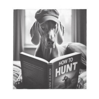 Bloc-note Funny Weimaraner Lire un livre sur la chasse