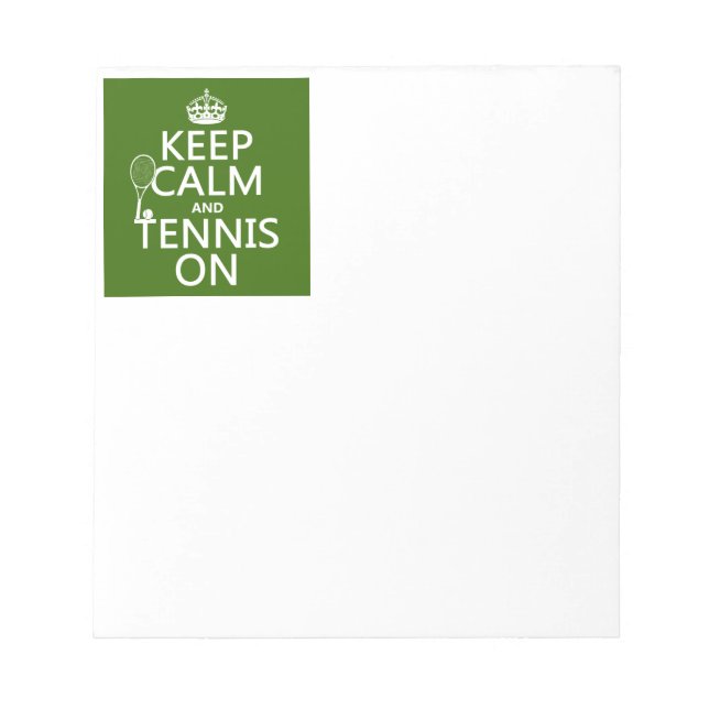 Bloc-note Gardez le calme et le tennis sur (n'importe quelle (Devant)