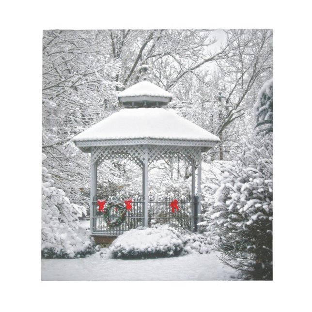 Bloc-note Gazebo dans la neige (Devant)