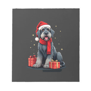 Bloc-note Géant Schnauzer chien fêtes de Noël vacances Sant