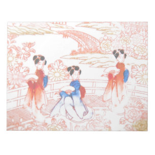 Bloc-note Geishas dans le jardin